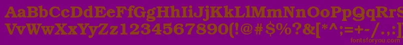 BookmanbttBold-Schriftart – Braune Schriften auf violettem Hintergrund
