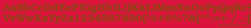 フォントBookmanbttBold – 赤い背景に茶色の文字