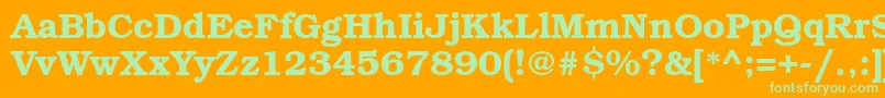 BookmanbttBold Font – Green Fonts on Orange Background