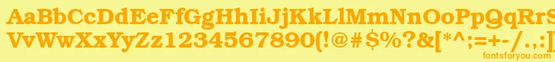 BookmanbttBold-Schriftart – Orangefarbene Schriften auf gelbem Hintergrund
