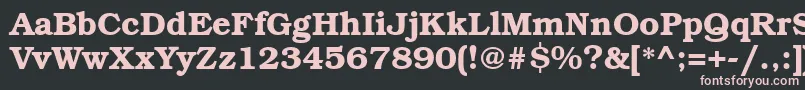 BookmanbttBold-fontti – vaaleanpunaiset fontit mustalla taustalla