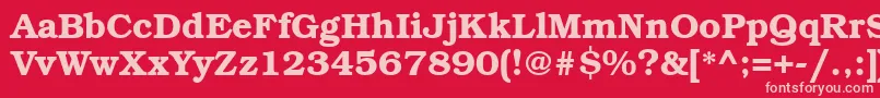 BookmanbttBold-fontti – vaaleanpunaiset fontit punaisella taustalla
