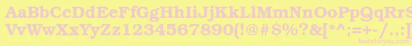 BookmanbttBold-fontti – vaaleanpunaiset fontit keltaisella taustalla