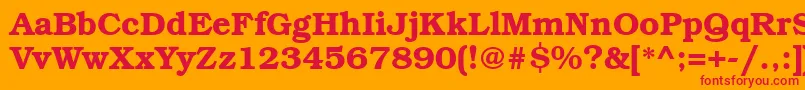BookmanbttBold Font – Red Fonts on Orange Background