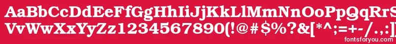 BookmanbttBold-fontti – valkoiset fontit punaisella taustalla