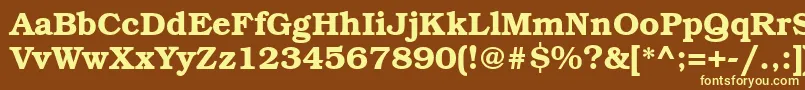 BookmanbttBold-fontti – keltaiset fontit ruskealla taustalla