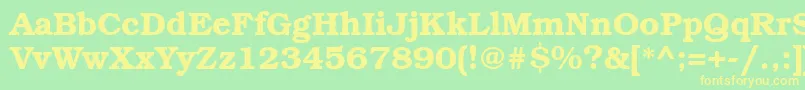 BookmanbttBold-fontti – keltaiset fontit vihreällä taustalla