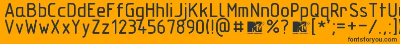 Technicznapomocr Font – Black Fonts on Orange Background