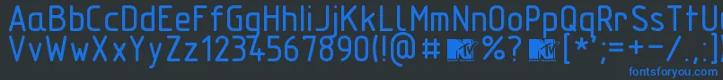 Technicznapomocr Font – Blue Fonts on Black Background