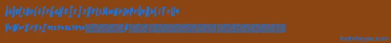 Springheadliner Font – Blue Fonts on Brown Background