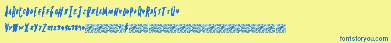 Springheadliner Font – Blue Fonts on Yellow Background