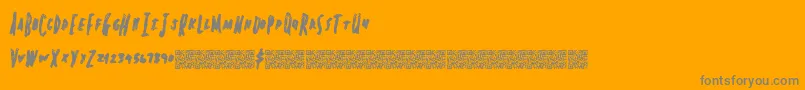 Springheadliner-Schriftart – Graue Schriften auf orangefarbenem Hintergrund