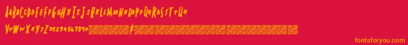 Springheadliner Font – Orange Fonts on Red Background