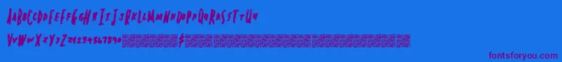Springheadliner Font – Purple Fonts on Blue Background
