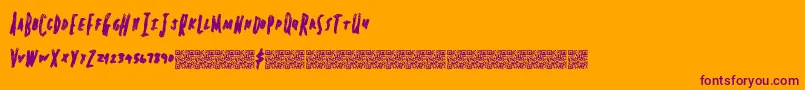 Springheadliner-fontti – violetit fontit oranssilla taustalla