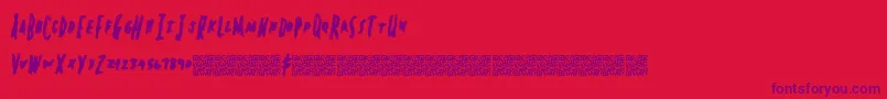 Police Springheadliner – polices violettes sur fond rouge
