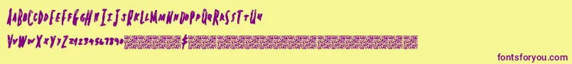 Springheadliner Font – Purple Fonts on Yellow Background