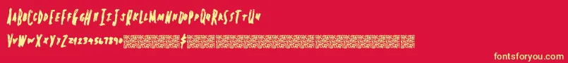 フォントSpringheadliner – 黄色の文字、赤い背景