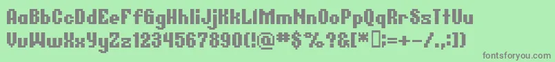 フォントBmGermarA12 – 緑の背景に灰色の文字