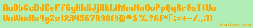 BmGermarA12 Font – Orange Fonts on Green Background