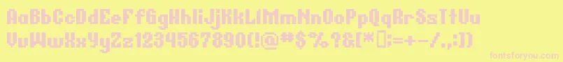 BmGermarA12-fontti – vaaleanpunaiset fontit keltaisella taustalla