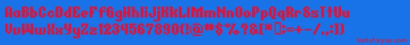 Шрифт BmGermarA12 – красные шрифты на синем фоне