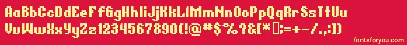 BmGermarA12 Font – Yellow Fonts on Red Background