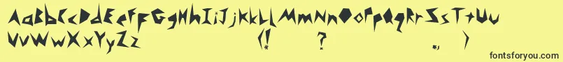 Monsta Font – Black Fonts on Yellow Background