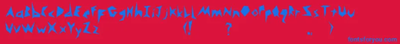 フォントMonsta – 赤い背景に青い文字