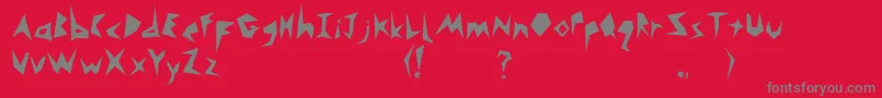 Monsta Font – Gray Fonts on Red Background