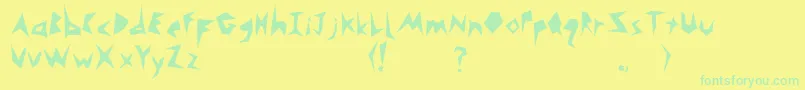 Monsta-Schriftart – Grüne Schriften auf gelbem Hintergrund