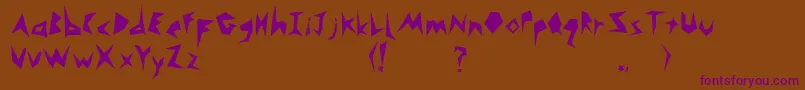 Monsta Font – Purple Fonts on Brown Background