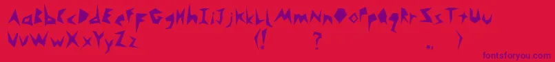 Monsta Font – Purple Fonts on Red Background