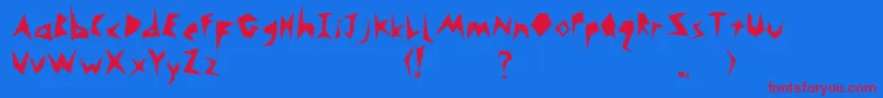 フォントMonsta – 赤い文字の青い背景