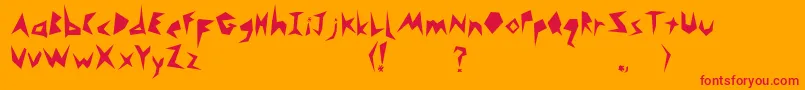 Monsta Font – Red Fonts on Orange Background