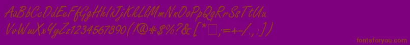 FreestyleScriptitcNormal-Schriftart – Braune Schriften auf violettem Hintergrund
