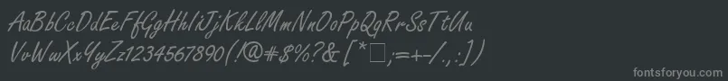 Fonte FreestyleScriptitcNormal – fontes cinzas em um fundo preto