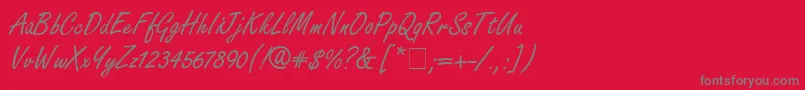 FreestyleScriptitcNormal Font – Gray Fonts on Red Background