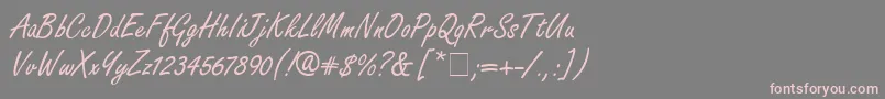 フォントFreestyleScriptitcNormal – 灰色の背景にピンクのフォント