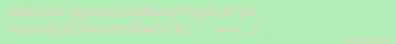 FreestyleScriptitcNormal-Schriftart – Rosa Schriften auf grünem Hintergrund