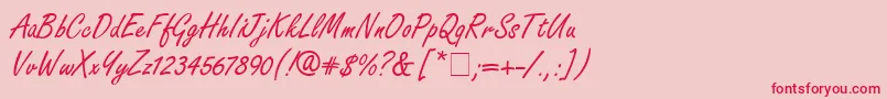 フォントFreestyleScriptitcNormal – ピンクの背景に赤い文字