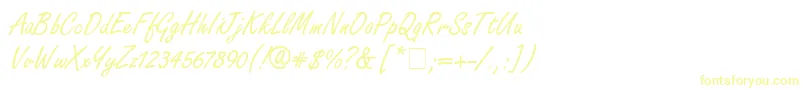 フォントFreestyleScriptitcNormal – 白い背景に黄色の文字