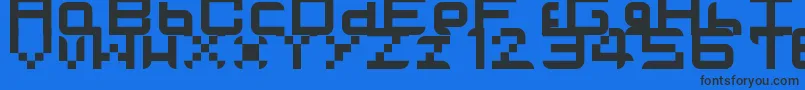 Tvglobehd-Schriftart – Schwarze Schriften auf blauem Hintergrund