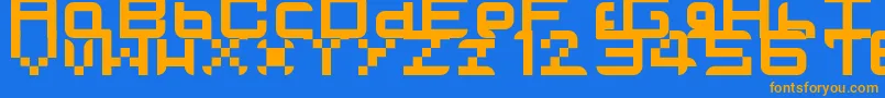 Weitere Informationen zur Tvglobehd-Schriftart Tvglobehd-Schriftart – Orangefarbene Schriften auf blauem Hintergrund