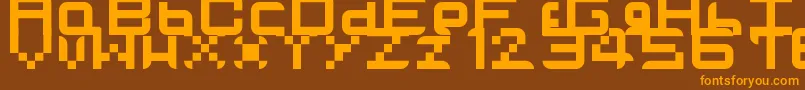 Tvglobehd Font – Orange Fonts on Brown Background