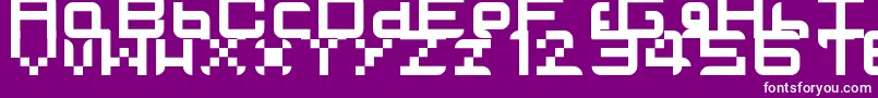 Tvglobehd-Schriftart – Weiße Schriften auf violettem Hintergrund