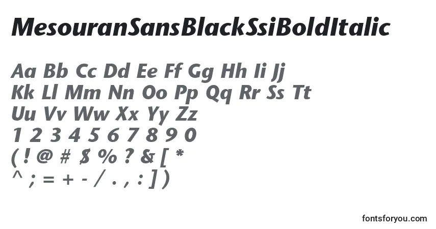 MesouranSansBlackSsiBoldItalic-fontti – aakkoset, numerot, erikoismerkit