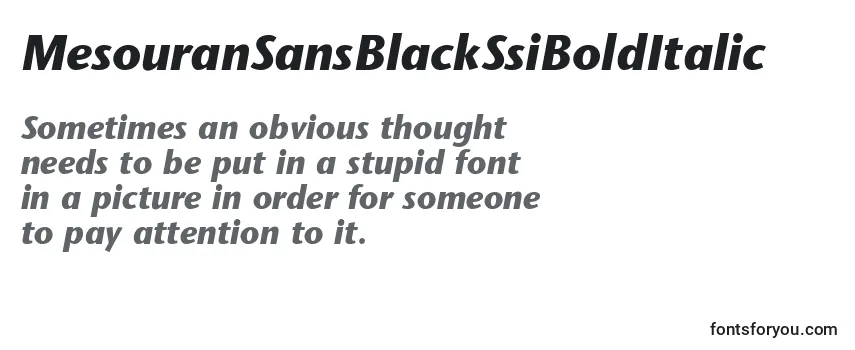 Review of the MesouranSansBlackSsiBoldItalic Font