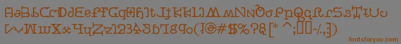 フォントButtercr – 茶色の文字が灰色の背景にあります。