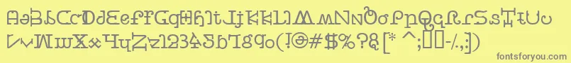 フォントButtercr – 黄色の背景に灰色の文字